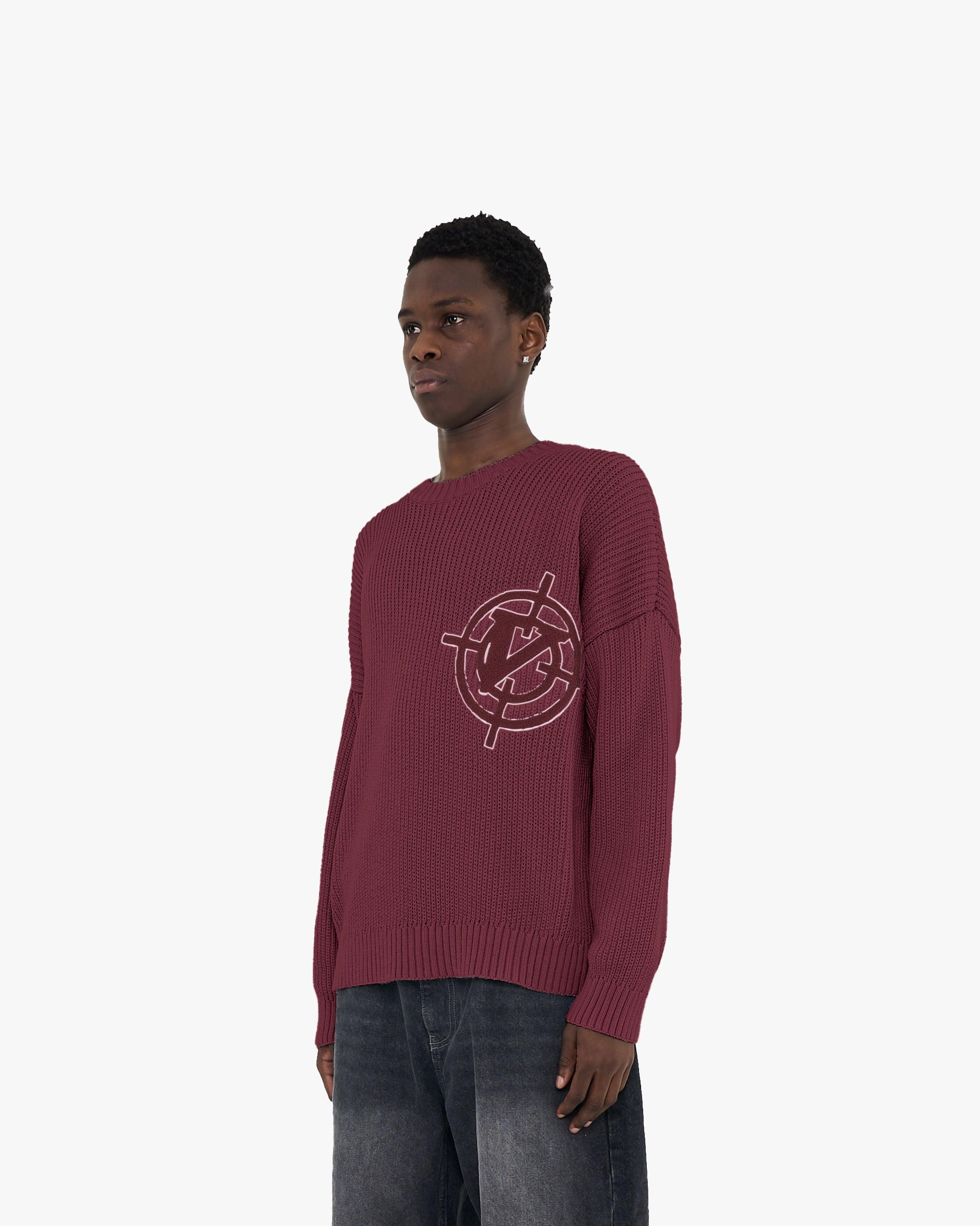 V-LOGO KNITWEAR DARK CHERRY