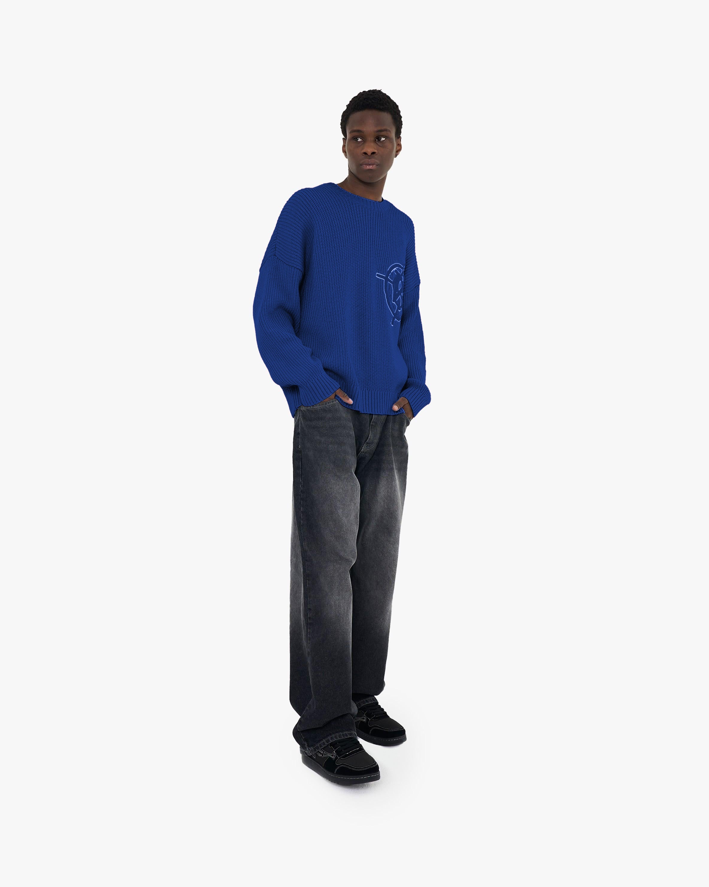 V-LOGO KNITWEAR ROYAL BLUE