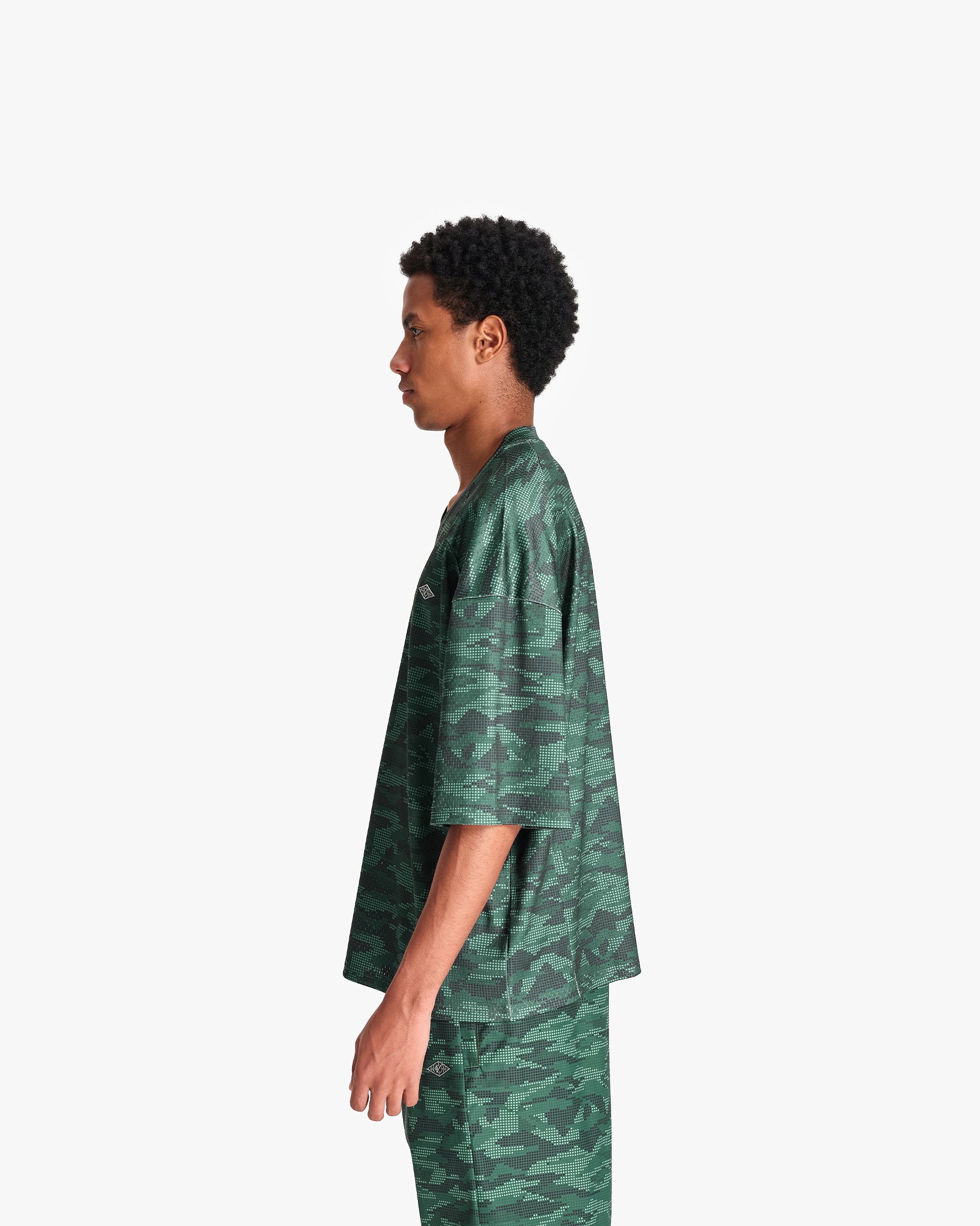 MESH JERSEY DOTTED CAMO GREEN