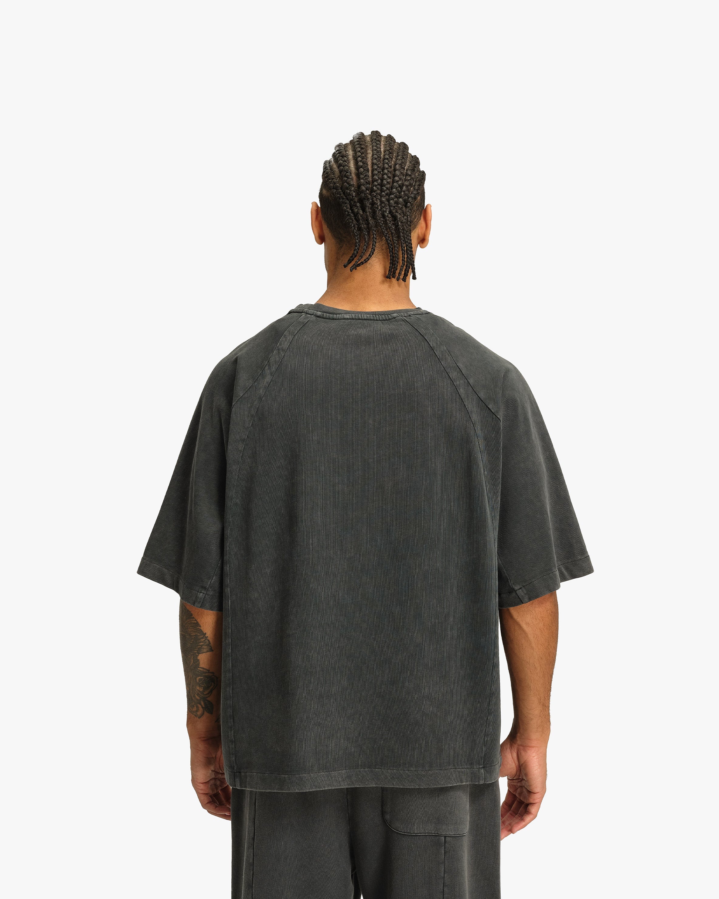 ACID WASHED TEE DARK GREY