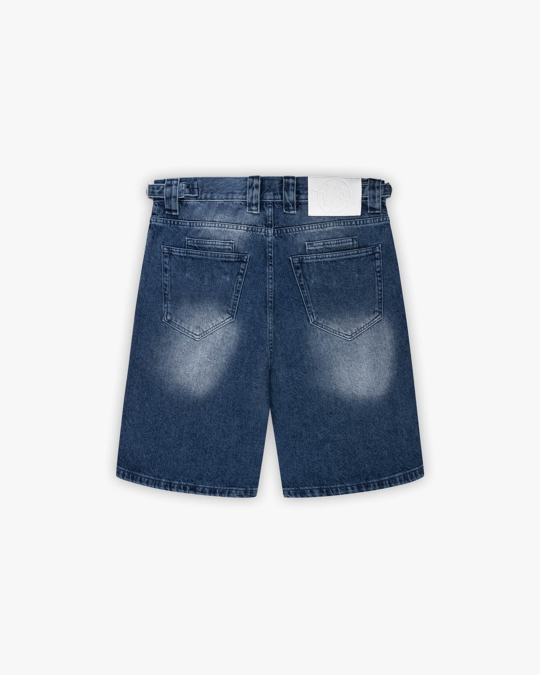 BLUE WASHED DENIM JORTS