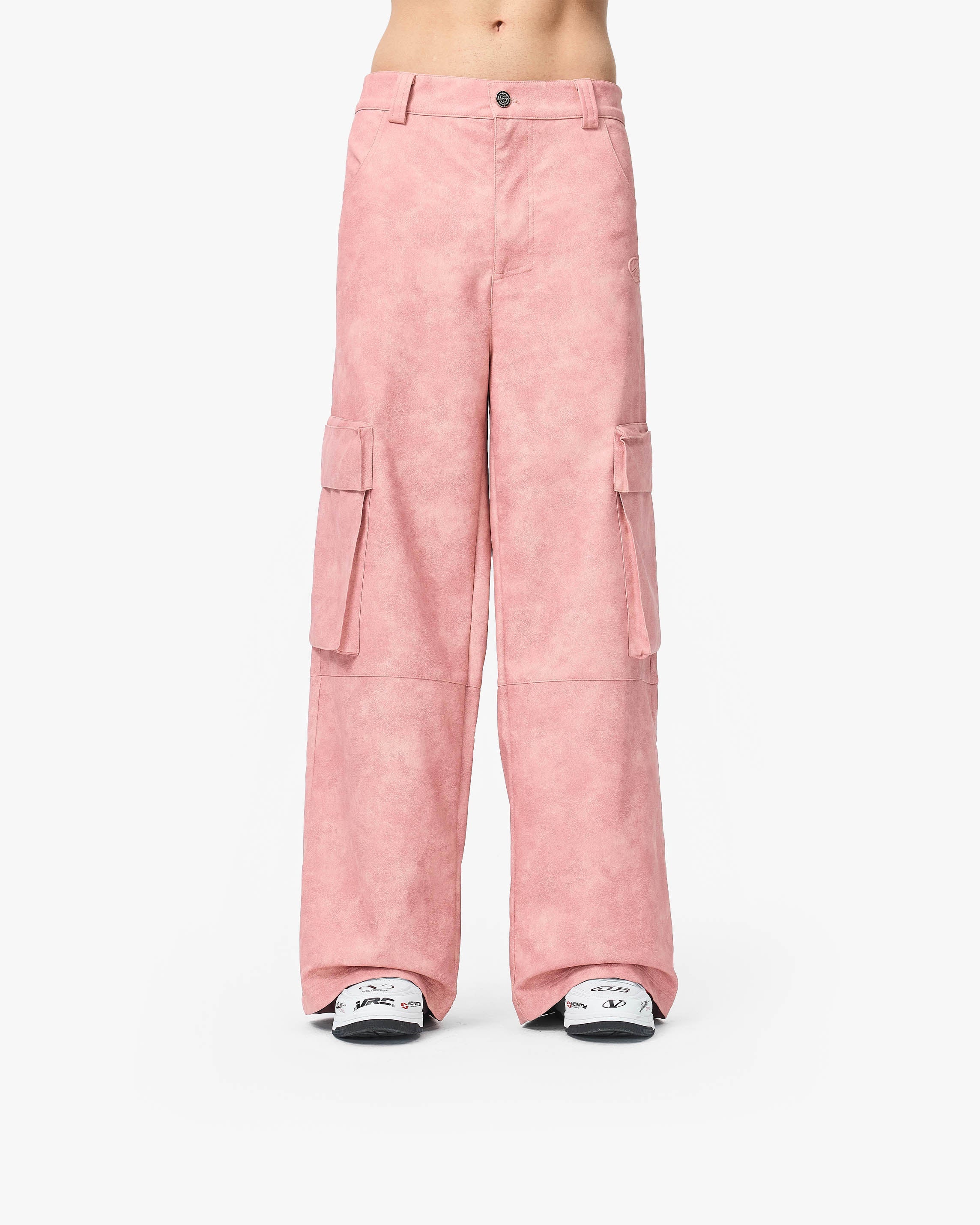 SCRIPT LOGO LEATHER PANTS VINTAGE PINK