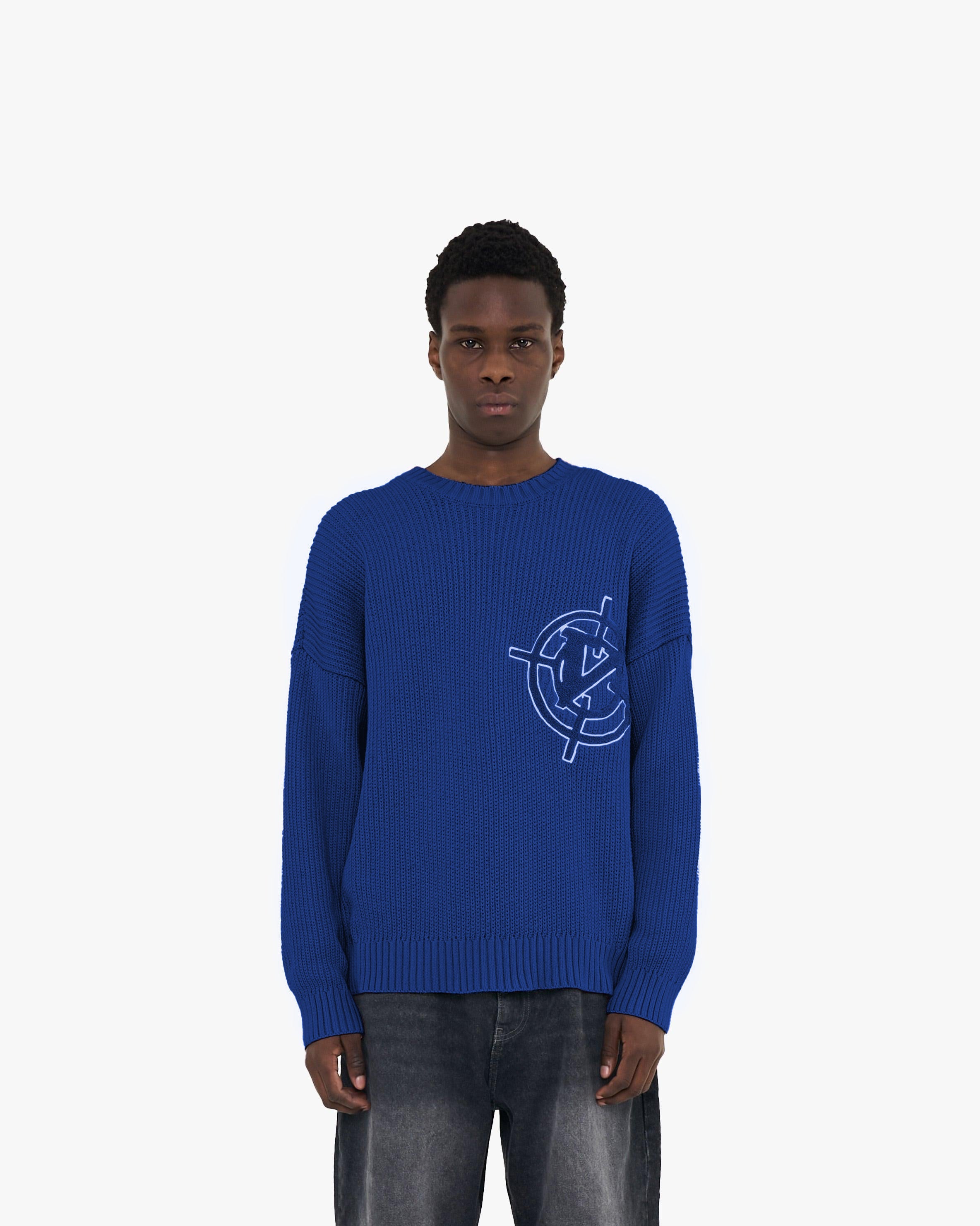 V-LOGO KNITWEAR ROYAL BLUE