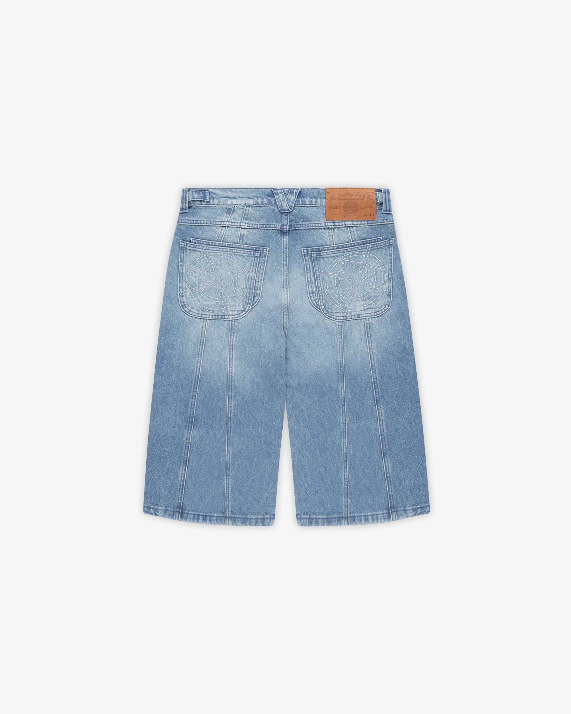 V-LOGO LIGHT BLUE JORTS