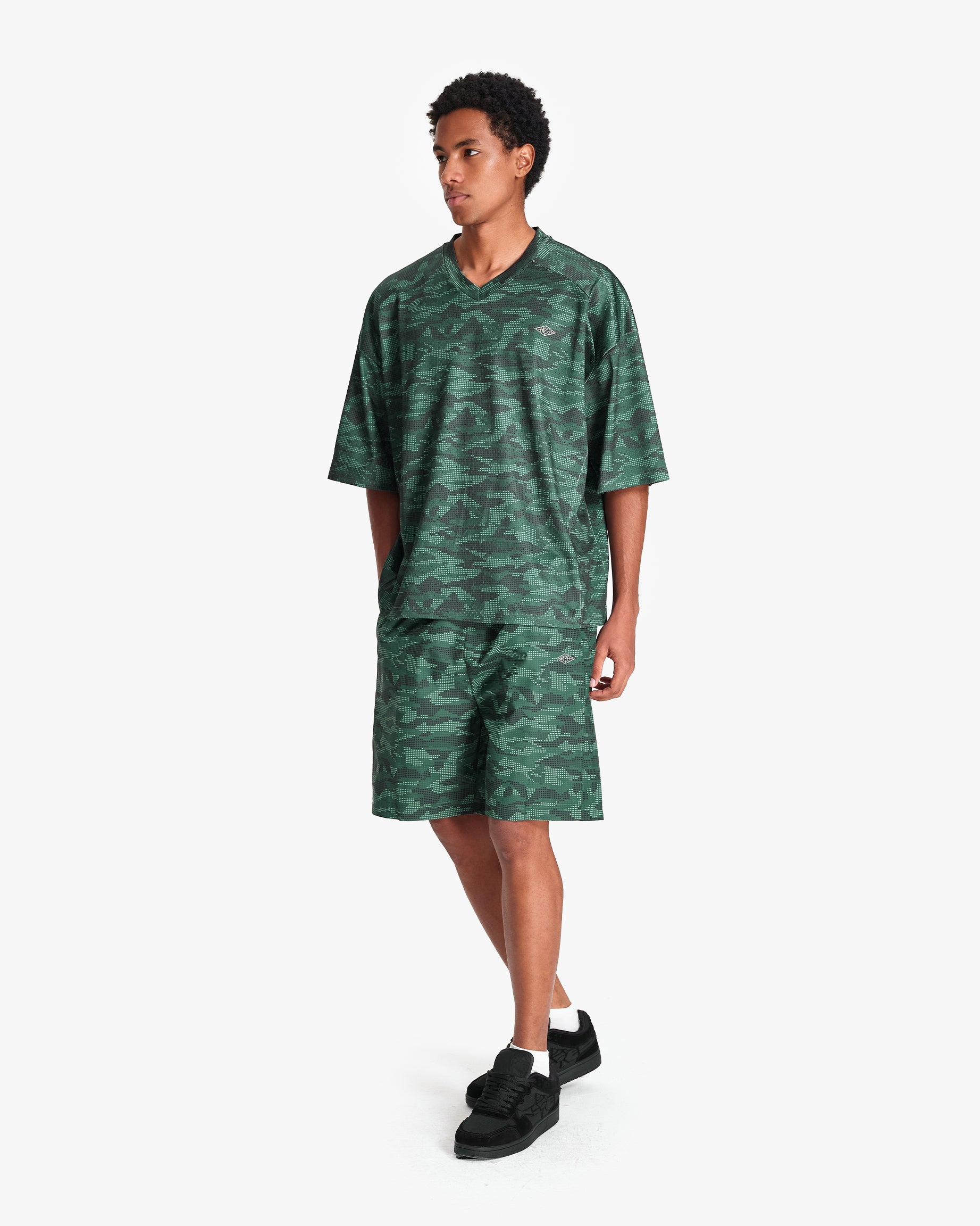 MESH JERSEY DOTTED CAMO GREEN
