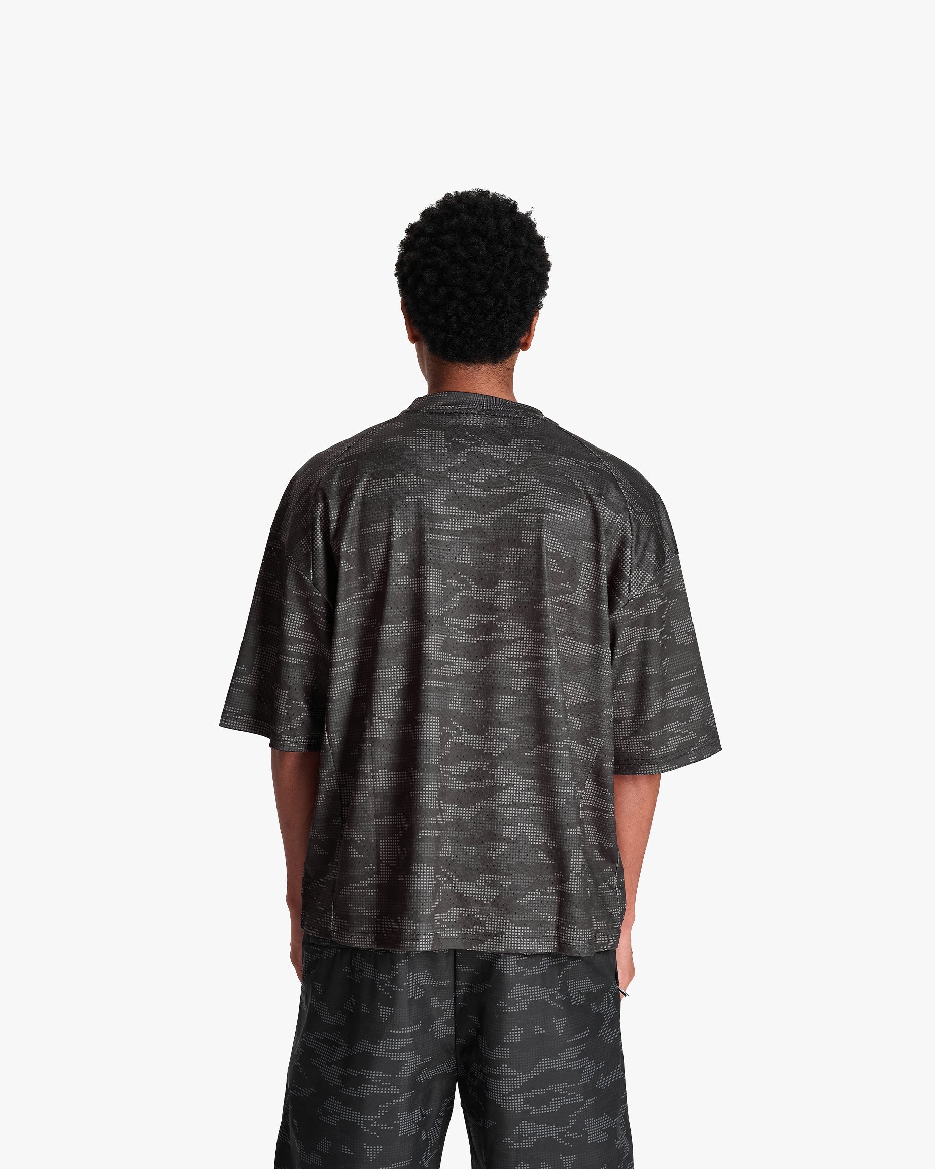 MESH JERSEY DOTTED CAMO BLACK