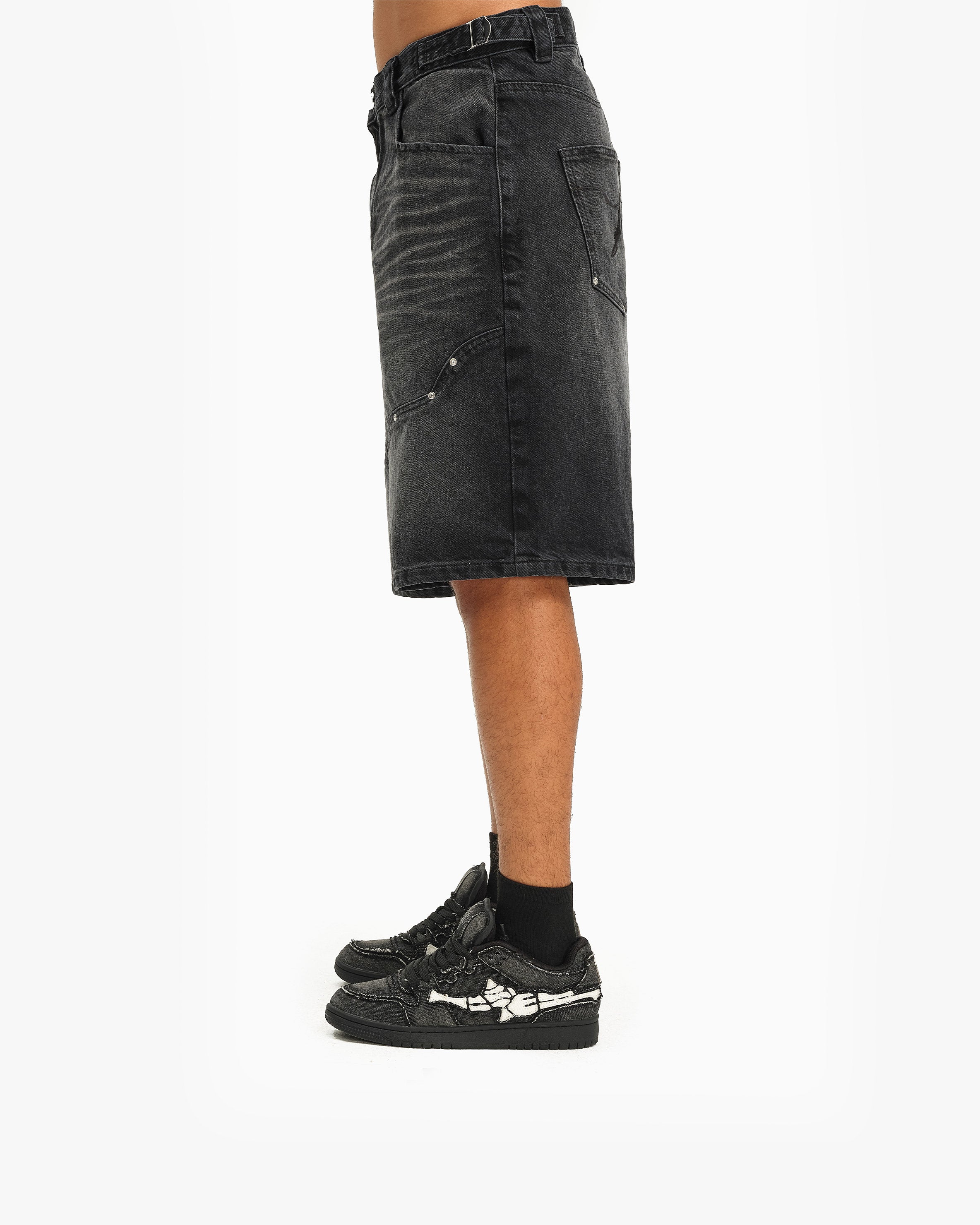 WILD SOUTH DENIM JORTS COAL