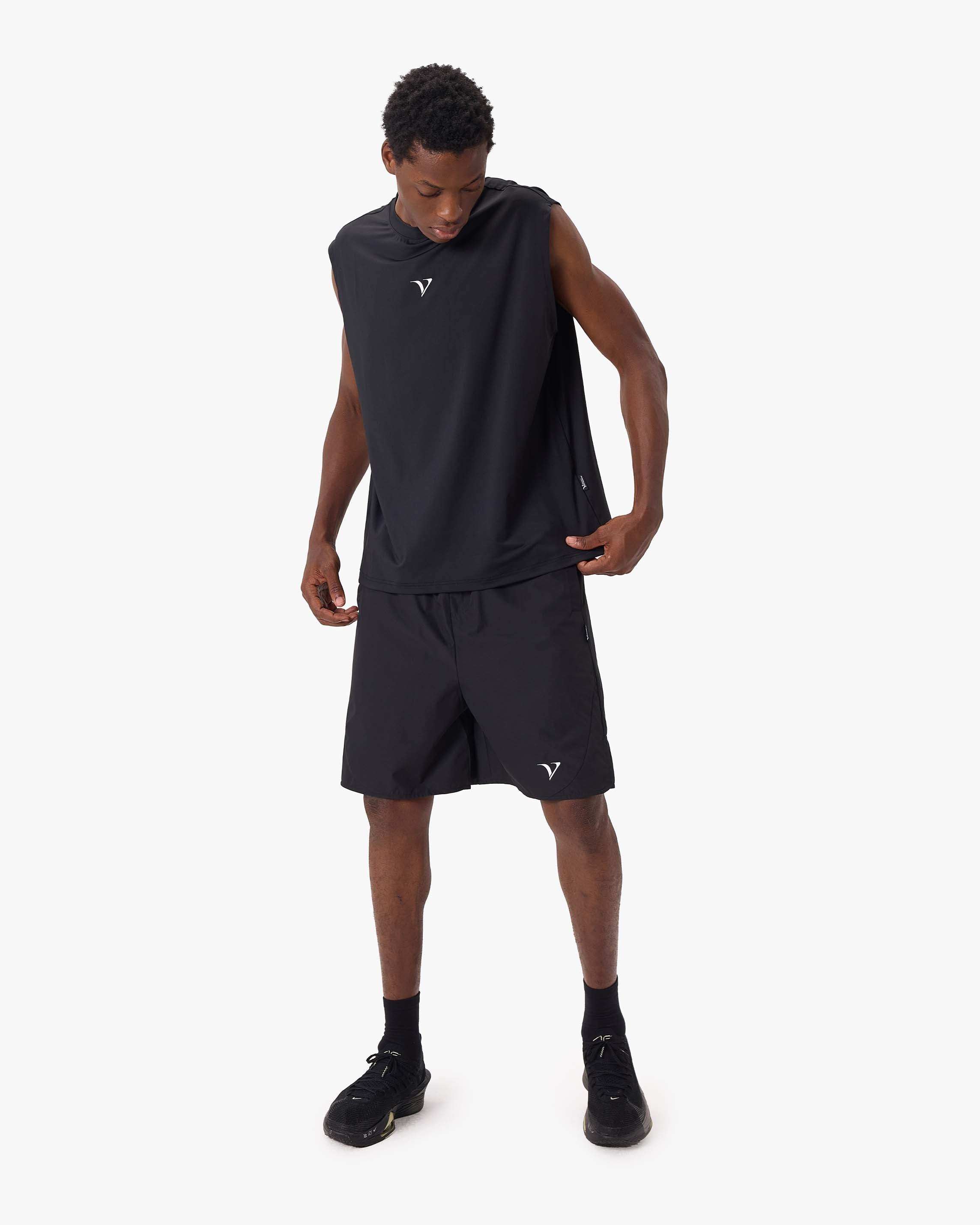 ACTIVEWEAR TRACK SHORTS BLACK