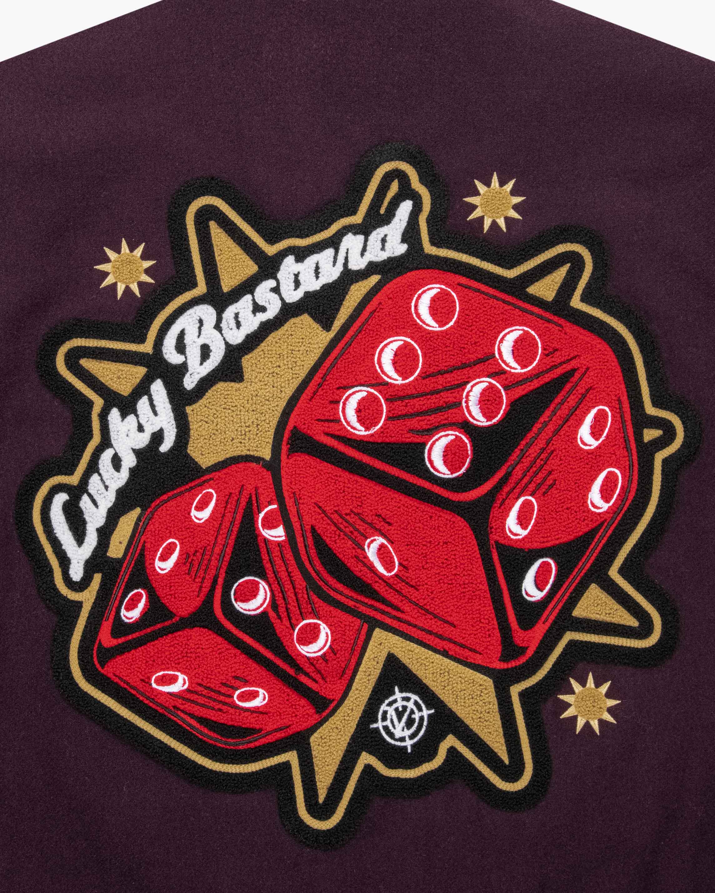 GAMBLER VARSITY JACKET BORDEAUX RED