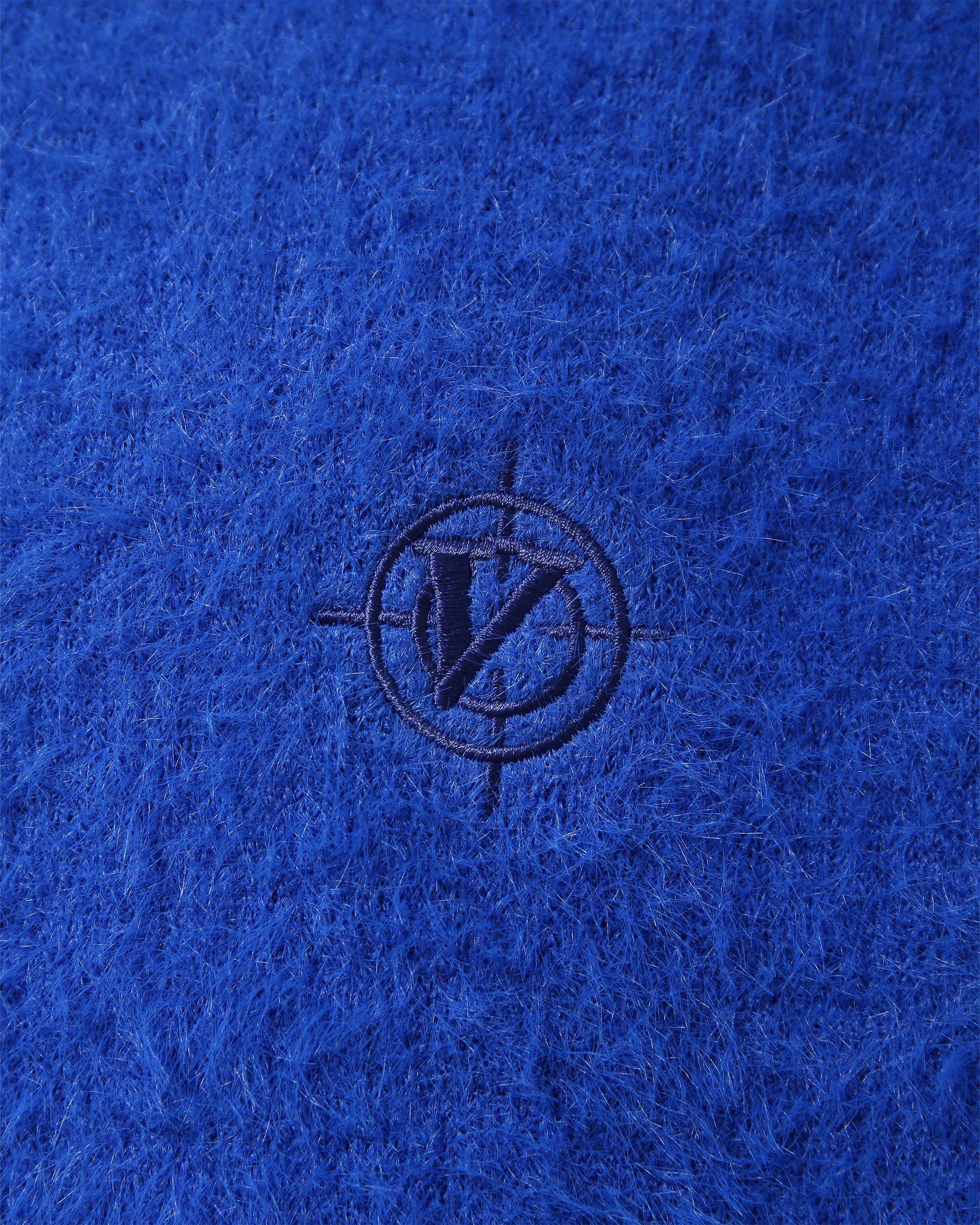 FAUX MINK POLO SWEATER ROYAL BLUE