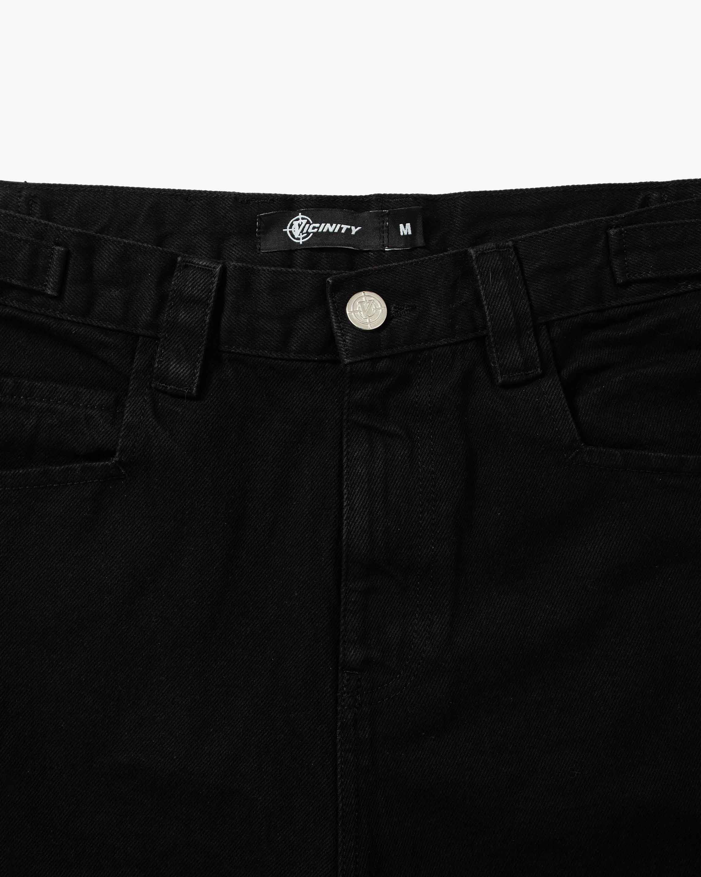 MIDNIGHT BLACK DENIM JORTS