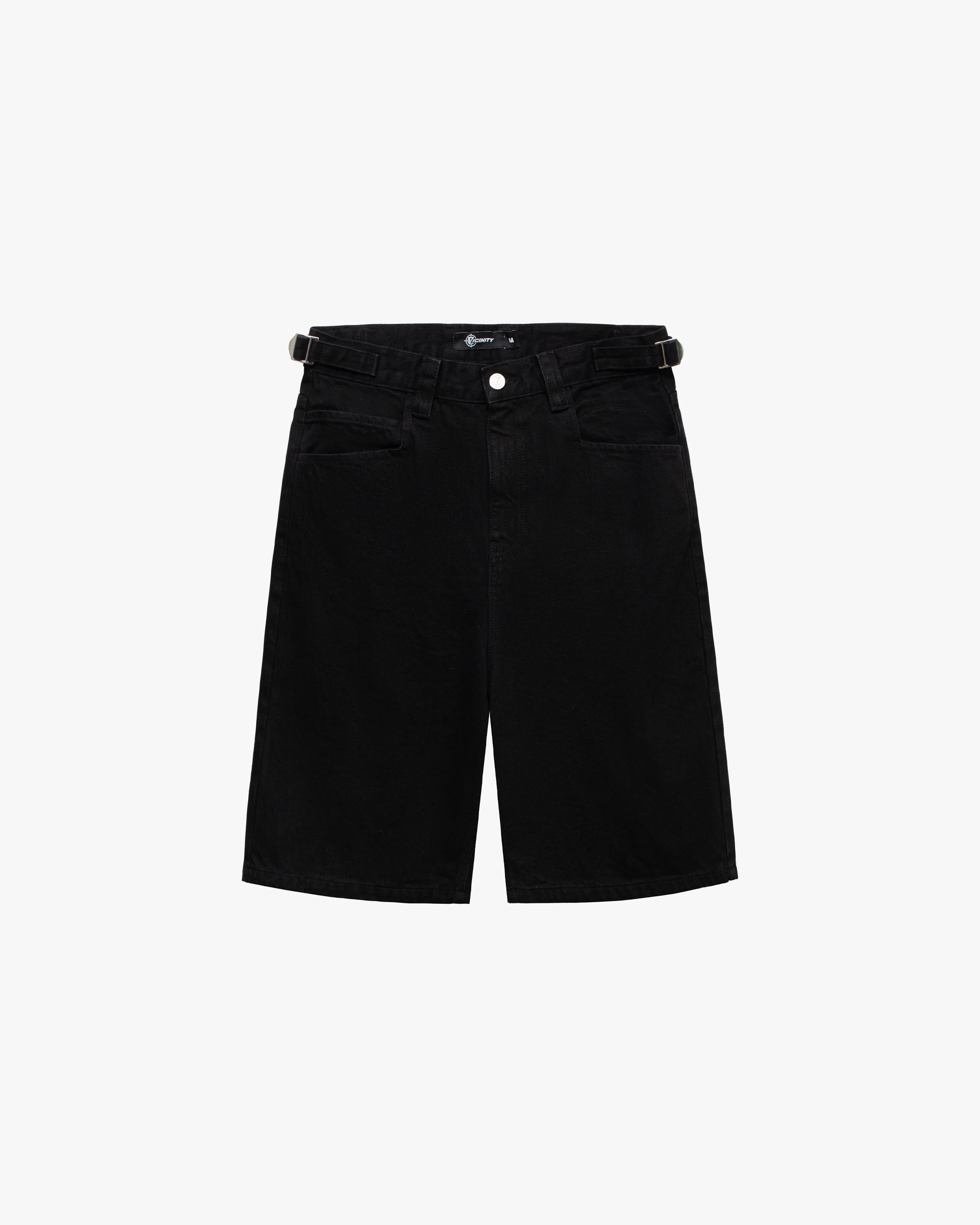MIDNIGHT BLACK DENIM JORTS