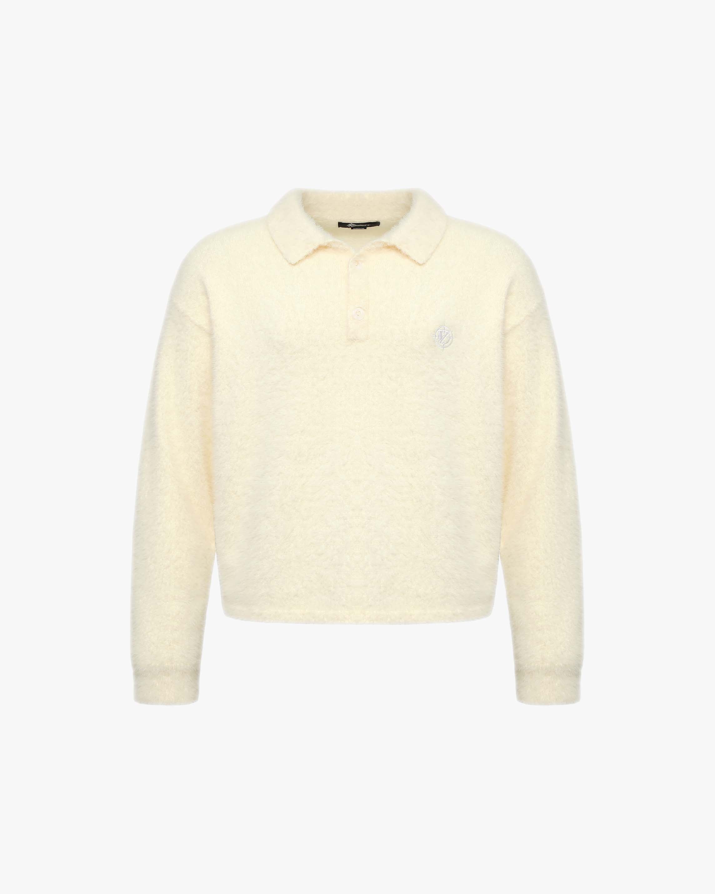 FAUX MINK POLO SWEATER CREAM