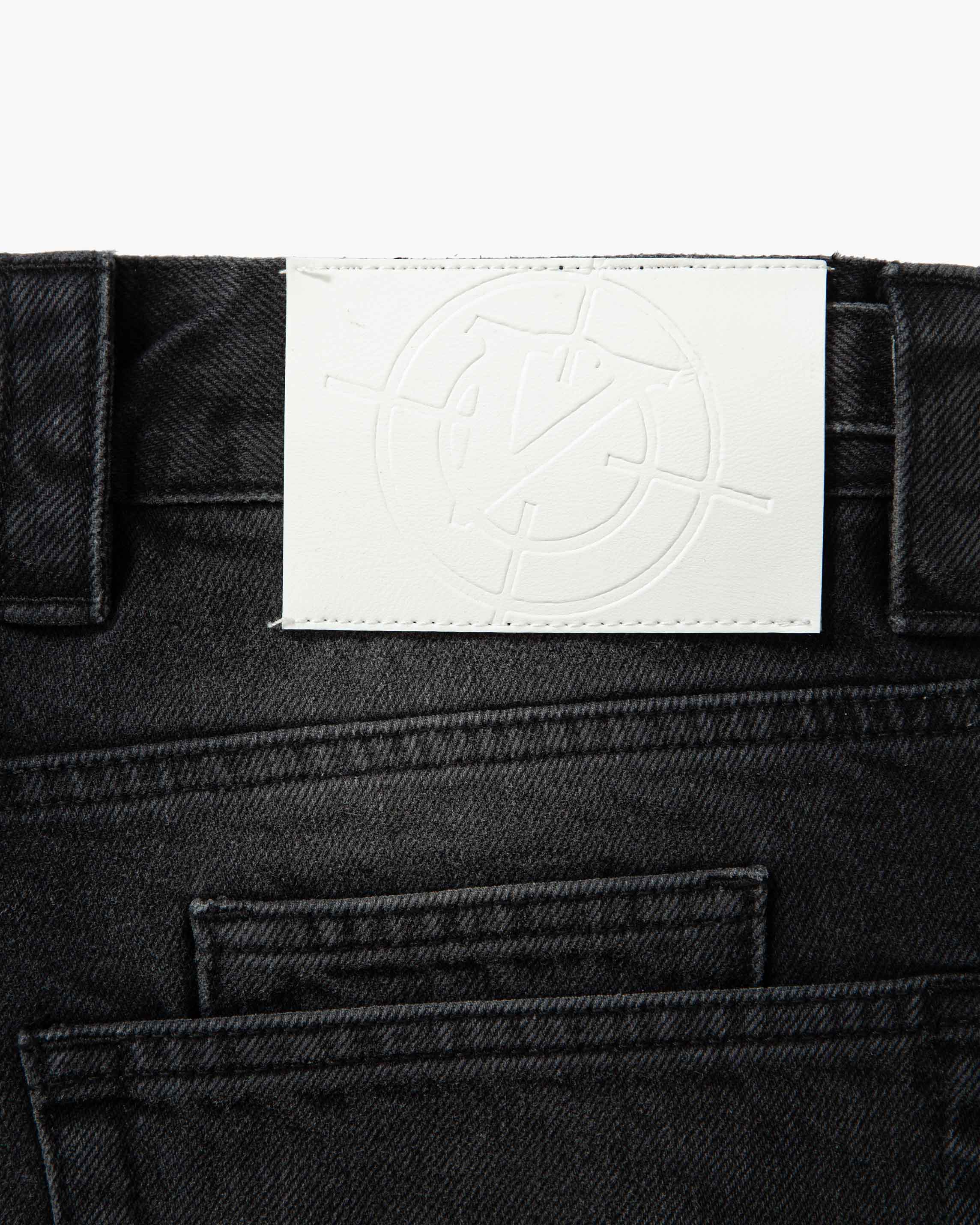 FADED BLACK DENIM JORTS