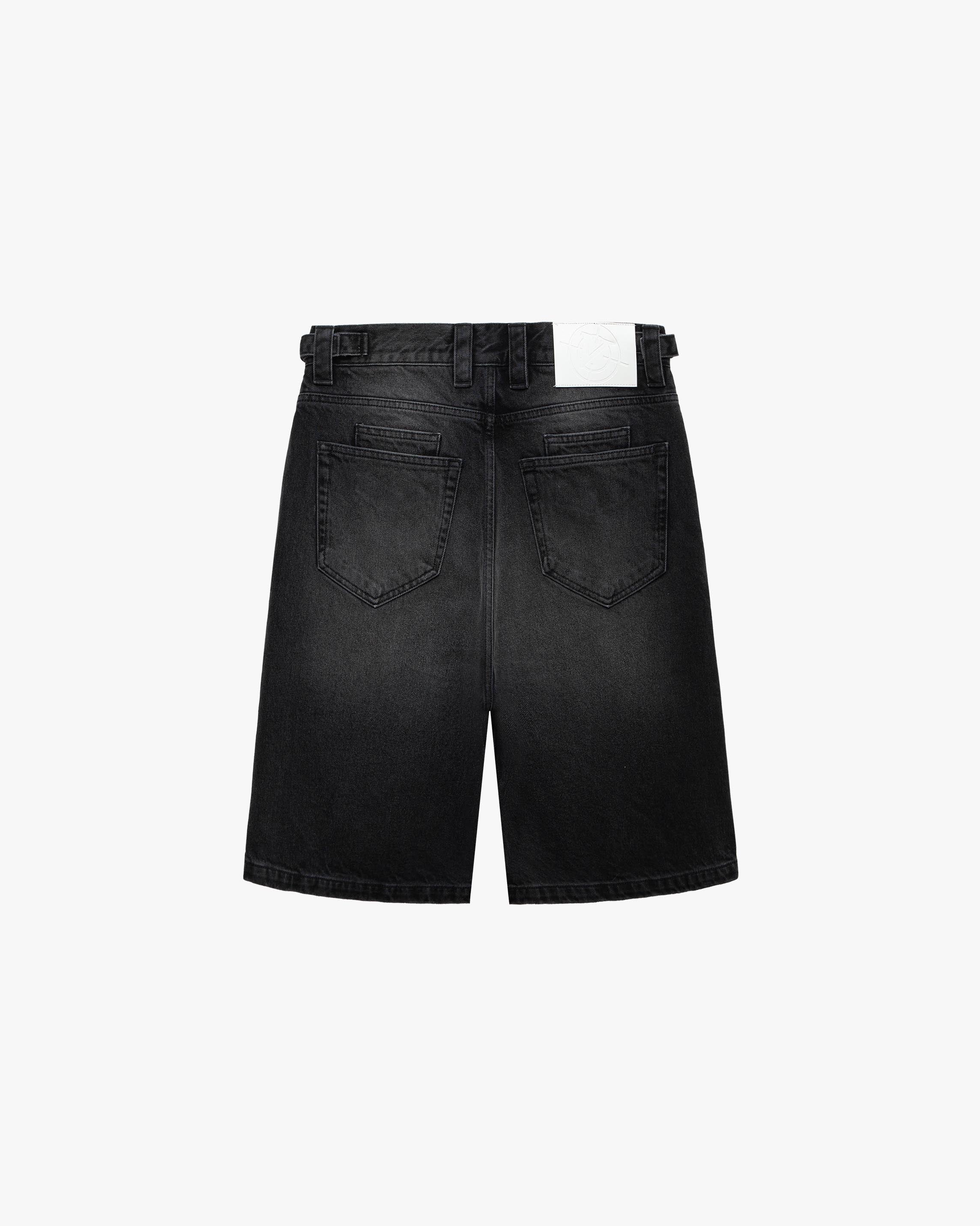 FADED BLACK DENIM JORTS