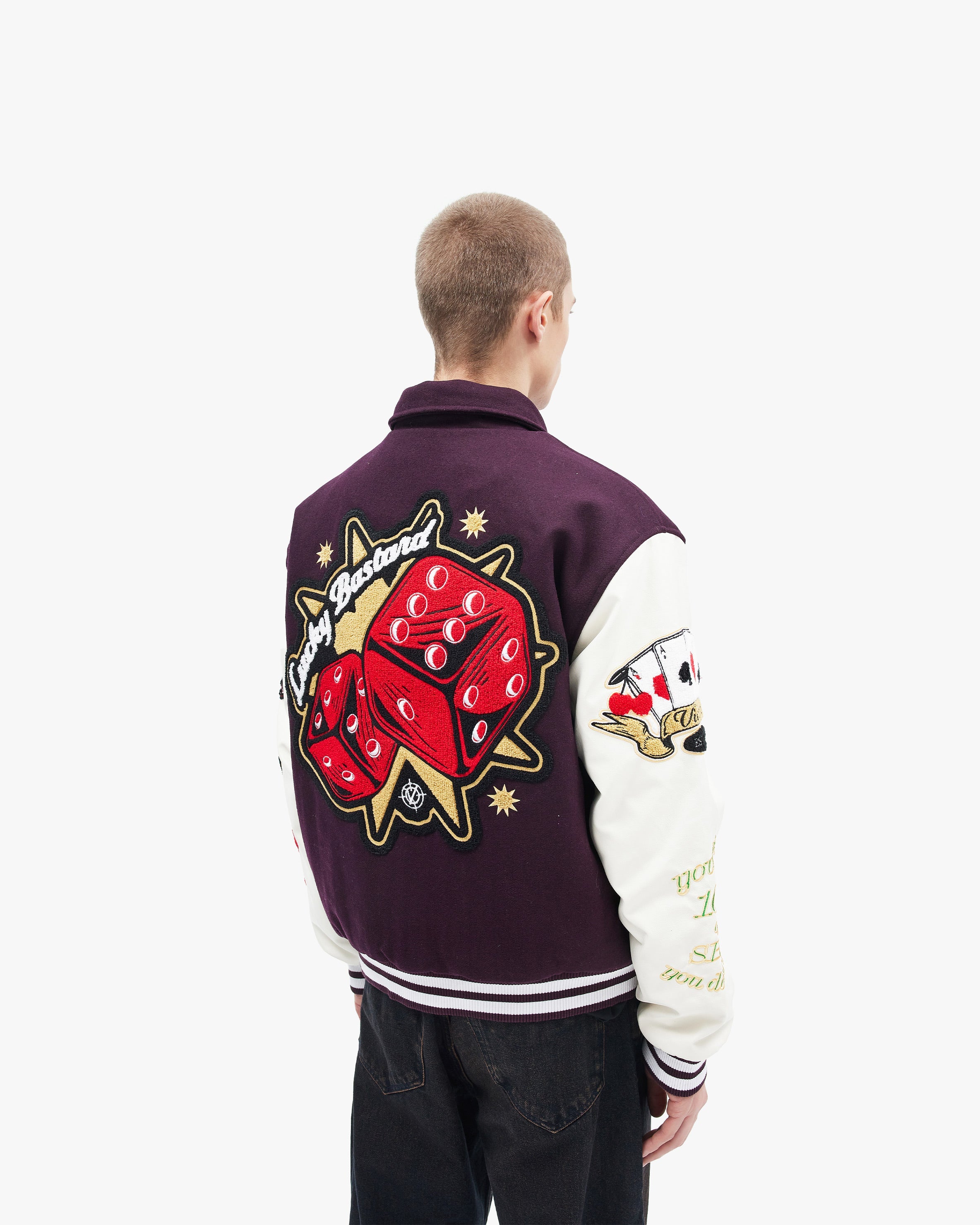 GAMBLER VARSITY JACKET BORDEAUX RED
