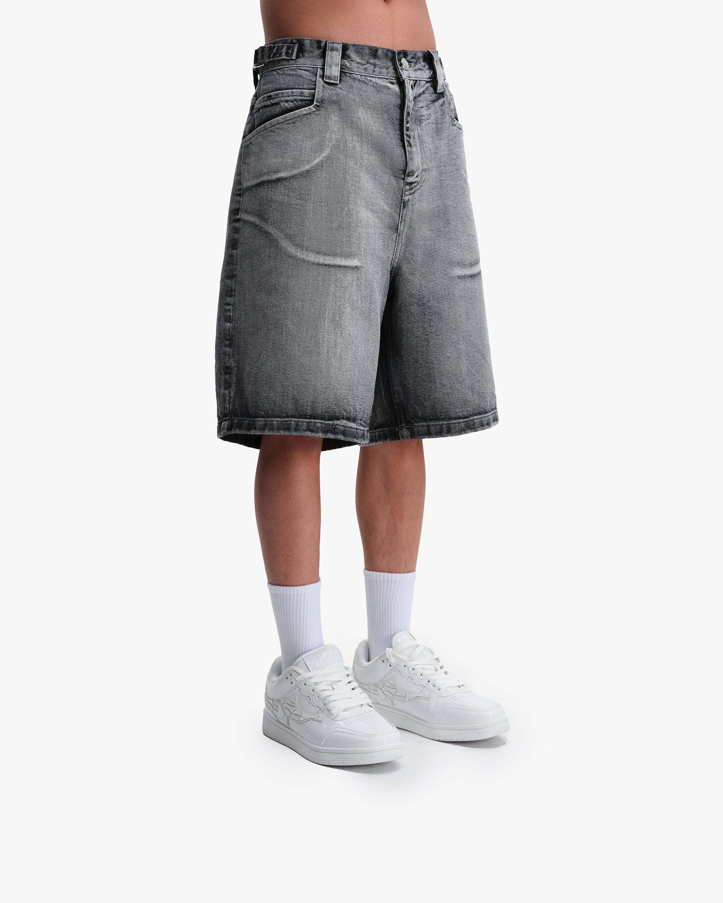 IVORY DENIM JORTS